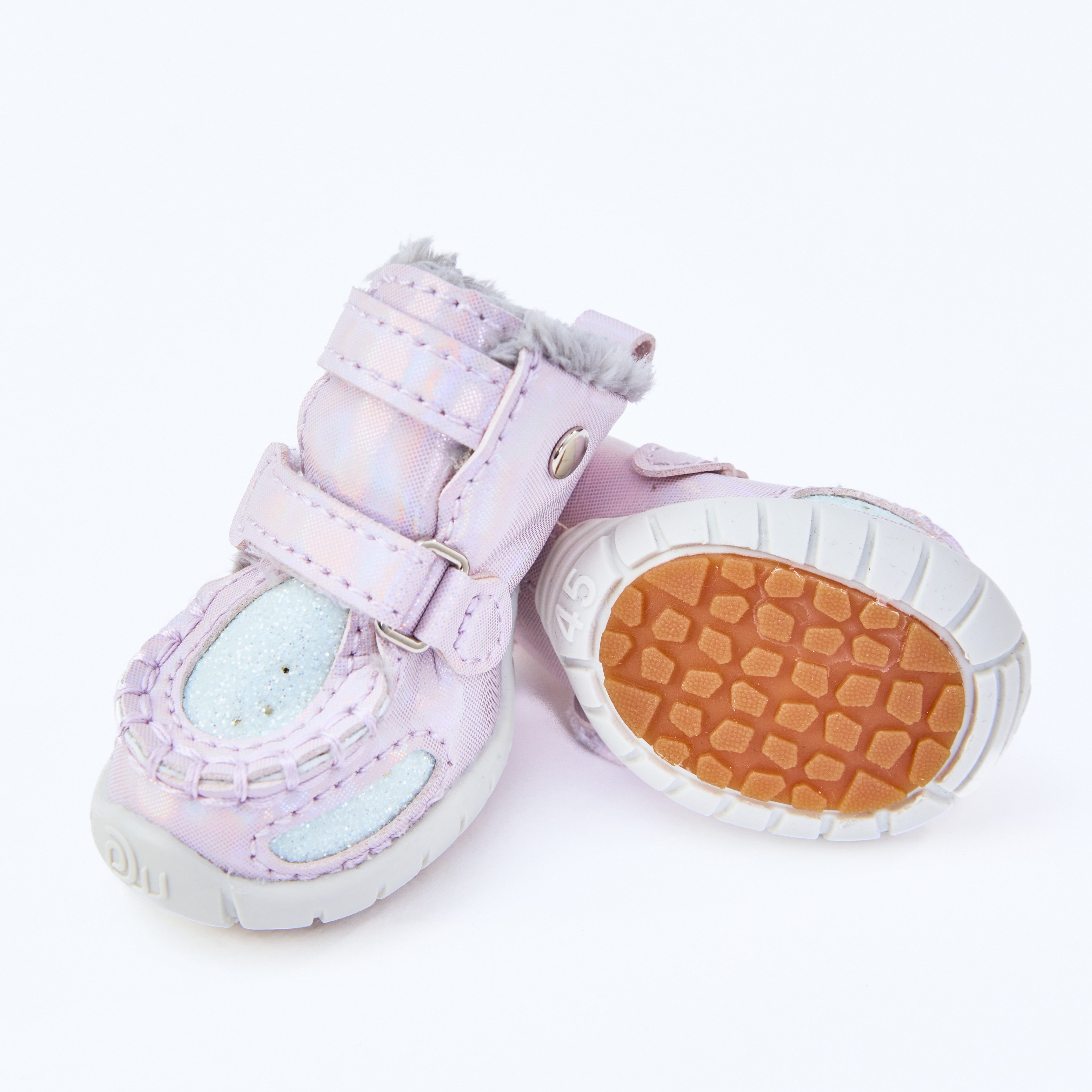 DJJ 水滴ドッグシューズ｜裏起毛・ふわふわファー付き・超あったか