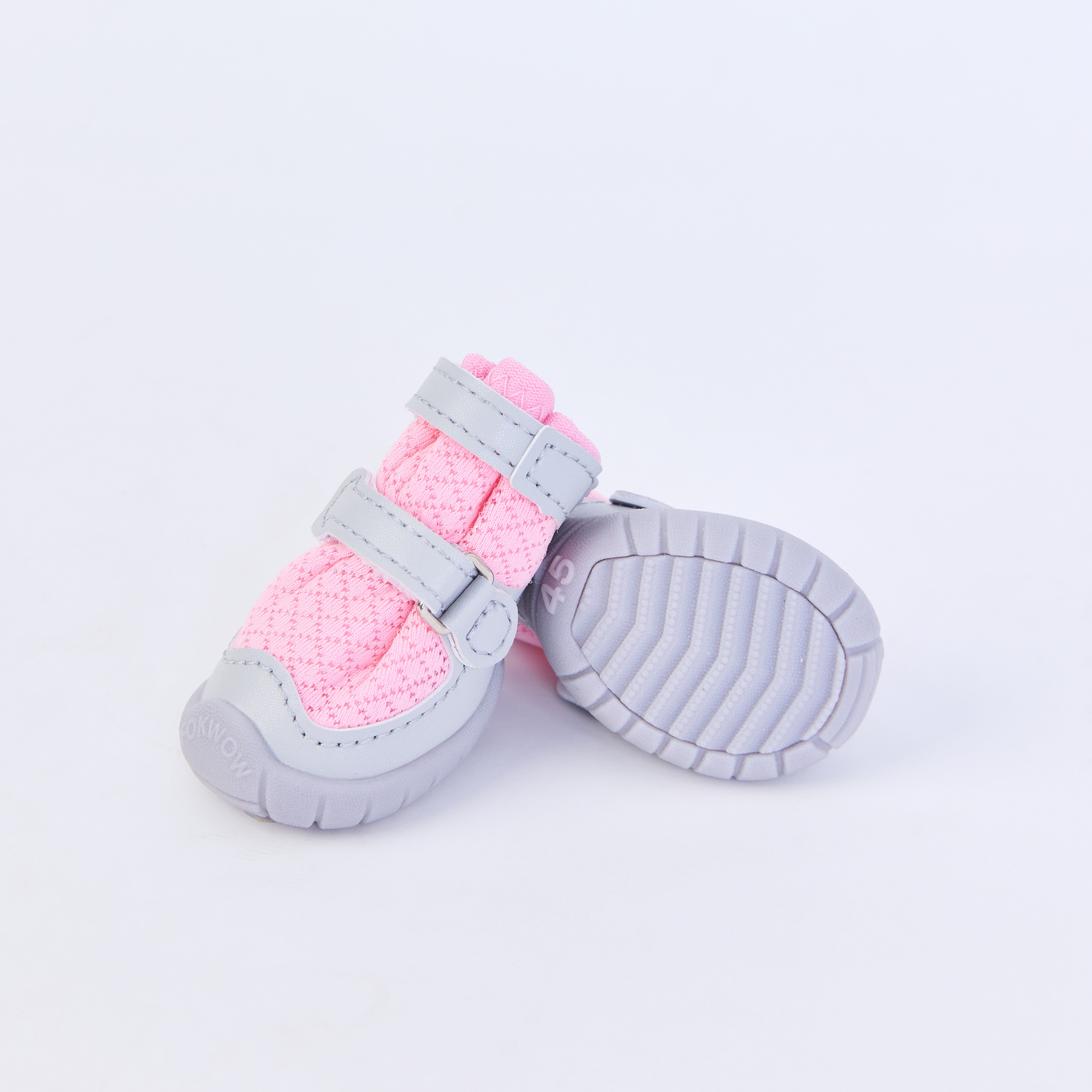 FOKWOW 春秋用ドッグシューズ｜通気性生地・しっかり固定・耐久PVCソール