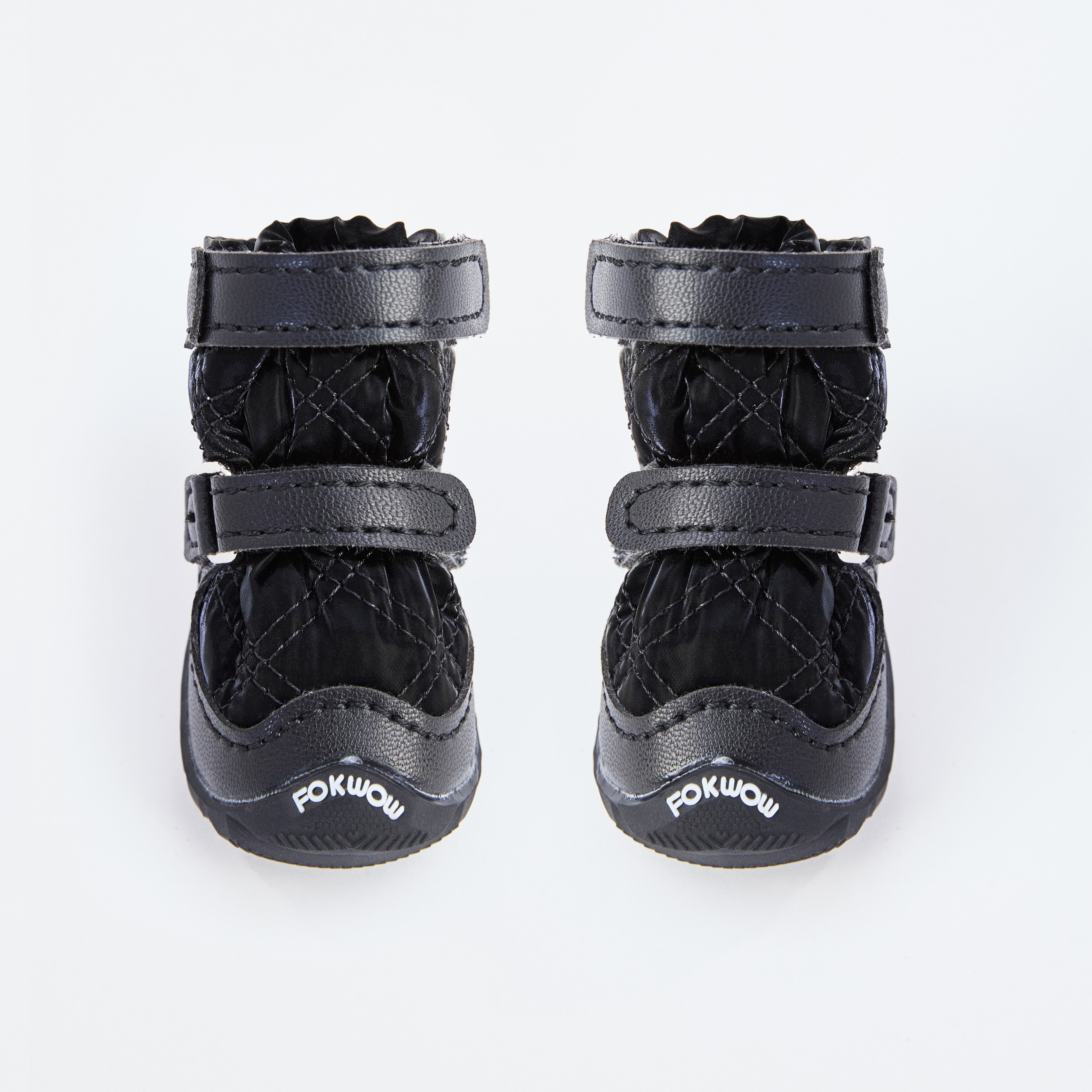 FOKWOW 冬用ドッグシューズ｜ 防風・中綿入り・しっかり固定・PVCソール